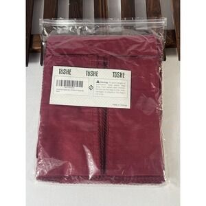 TOSHE Cloth Napkins Set of 12 – 17x17 Inch 100% Cotton Burgundy Dinner Napkins,